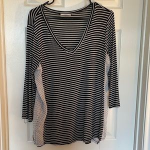 Black and White Striped/Polka Dot Top